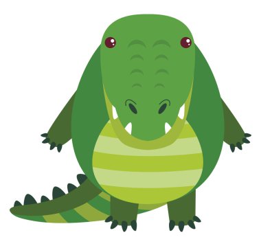 Mutlu timsah, illüstrasyon, beyaz arka plan vektör.