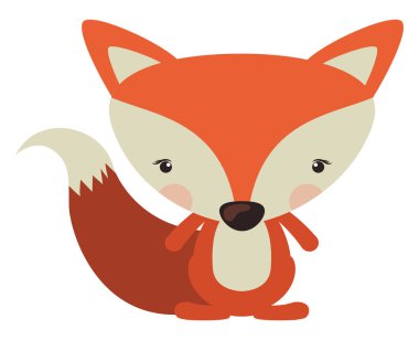 Şirin tilki, illüstrasyon, beyaz arkaplanda vektör.