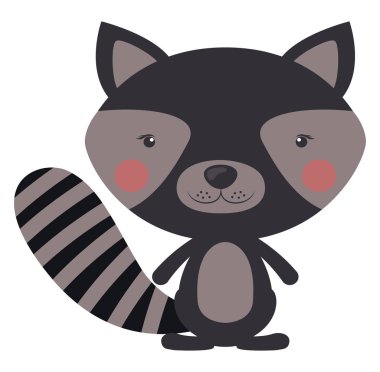 Koyu rakun, illüstrasyon, beyaz arka plan üzerinde vektör.