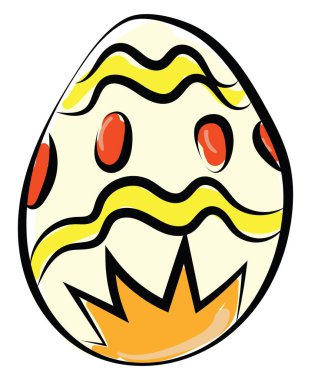 Paskalya yumurtası, illüstrasyon, beyaz arkaplanda vektör.