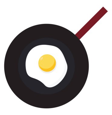 Kızartma tavası, illüstrasyon, beyaz arkaplan üzerindeki vektör.