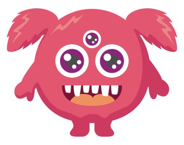 Pembe canavar, illüstrasyon, beyaz arkaplanda vektör.