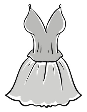 Gri elbise, illüstrasyon, beyaz arka plan vektör.