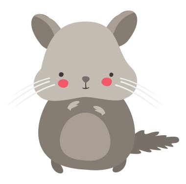 Sevimli hamster, illüstrasyon, beyaz arka plan vektör.