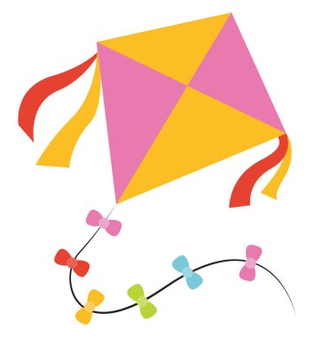 Uçurtma, illüstrasyon, beyaz zemin üzerindeki vektör.