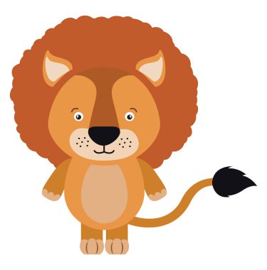 Küçük aslan, illüstrasyon, beyaz arka plan üzerinde vektör.