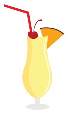Pina colada, illüstrasyon, beyaz arkaplanda vektör.
