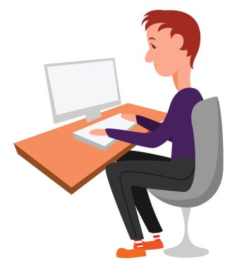 Programcı, illüstrasyon, beyaz arka plan vektör.