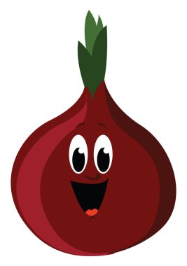 Kırmızı soğan, illüstrasyon, beyaz arkaplanda vektör.