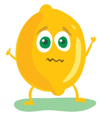 Korkmuş limon, illüstrasyon, beyaz arka plan vektör.