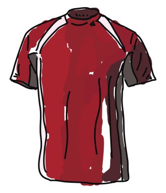 Kırmızı gömlek, illüstrasyon, beyaz arka plan vektör.