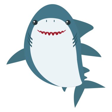 Mutlu köpekbalığı, illüstrasyon, beyaz arka plan vektör.