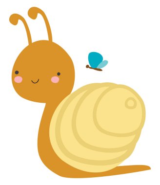 Tatlı salyangoz, illüstrasyon, beyaz arka planda vektör..