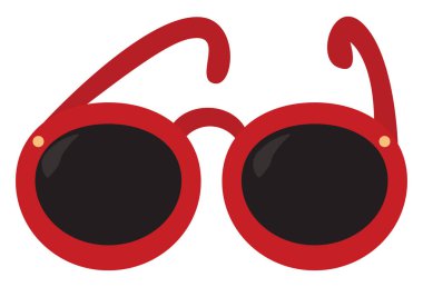 Kırmızı güneş gözlüğü, illüstrasyon, beyaz arkaplanda vektör.