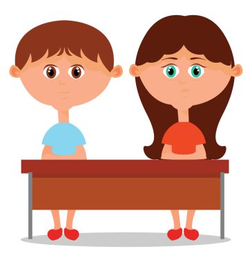 Öğrenciler, illüstrasyon, beyaz arka plan üzerinde vektör.