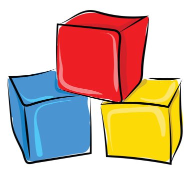 Kutular oyuncak, illüstrasyon, beyaz arka plan vektör.