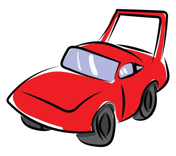 Voiture rouge, illustration, vecteur sur fond blanc. — Image vectorielle