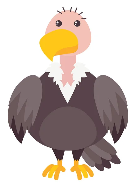 Pájaro calvo, ilustración, vector sobre fondo blanco . — Vector de stock