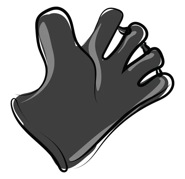 Zwarte honkbal handschoen, illustratie, vector op witte achtergrond. — Stockvector