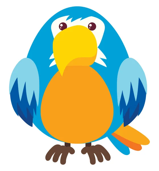 Blauwe papegaai, illustratie, vector op witte achtergrond. — Stockvector