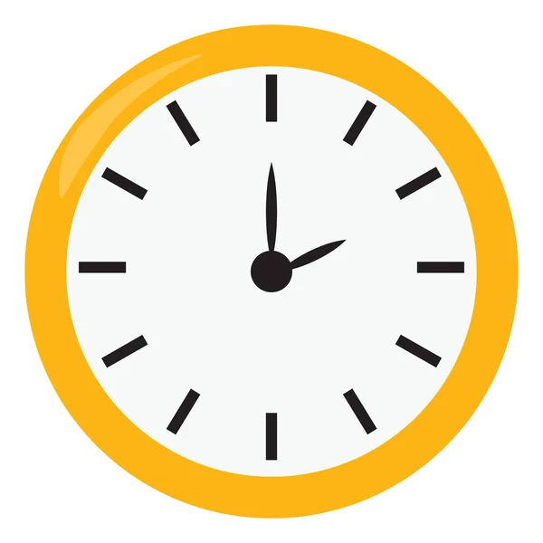 Horloge jaune, illustration, vecteur sur fond blanc. — Image vectorielle