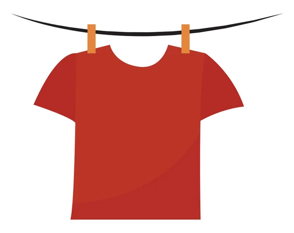 Camisa roja, ilustración, vector sobre fondo blanco . — Archivo Imágenes Vectoriales