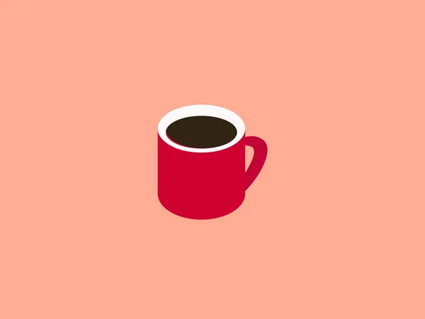 Taza de café, ilustración, vector sobre fondo blanco. — Vector de stock