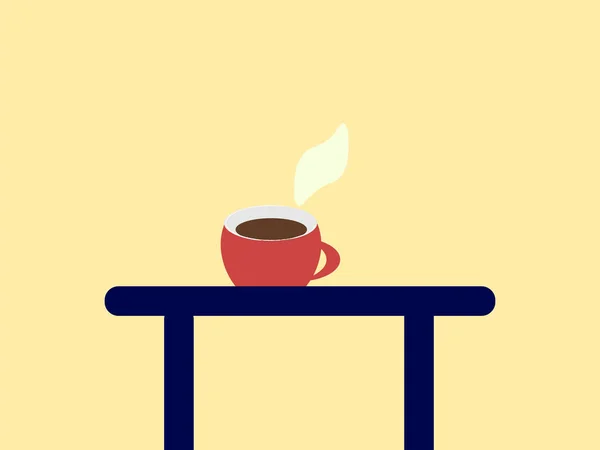 Kávé az asztalon, illusztráció, vektor fehér alapon. — Stock Vector