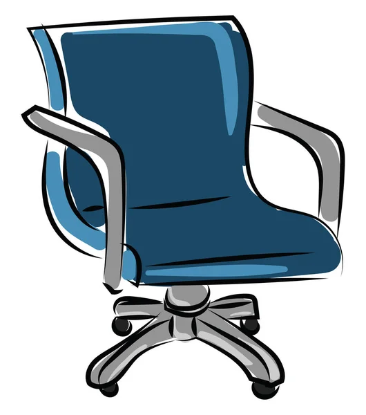 Blue chair, illustration, vector on white background. — Stock Vector