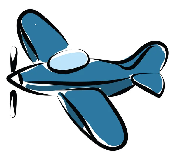 Blaues Flugzeug, Illustration, Vektor auf weißem Hintergrund. — Stockvektor