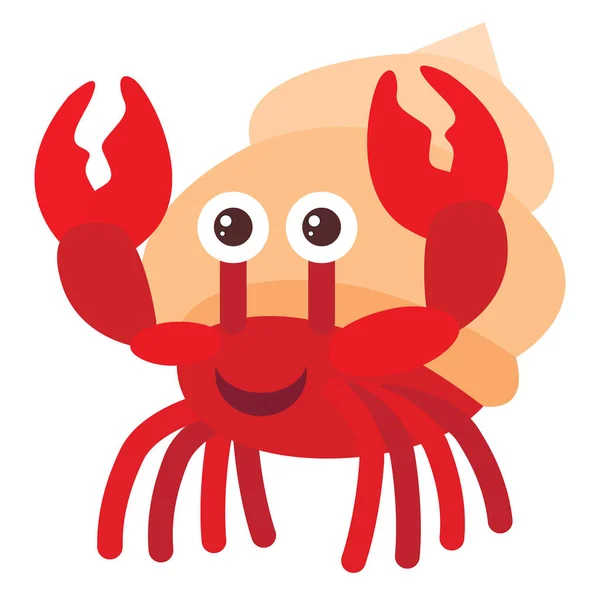 Crabe heureux, illustration, vecteur sur fond blanc. — Image vectorielle