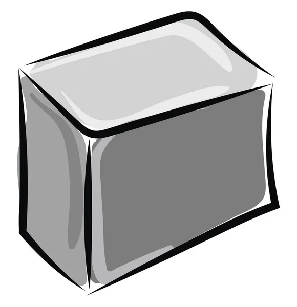 Silver cube, illustration, vector on white background. — Stock Vector