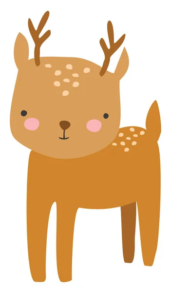 Cute deer, illustration, vector on white background. — Stock Vector