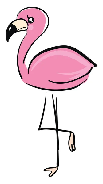 Sevimli flamingo, illüstrasyon, beyaz arka plan vektör. — Stok Vektör