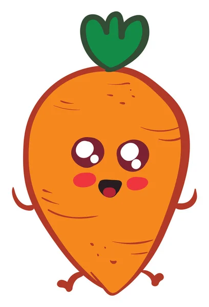 Cute carrot, illustration, vector on white background. — Stock Vector