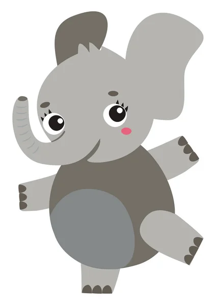 Elefante bailarín, ilustración, vector sobre fondo blanco . — Vector de stock