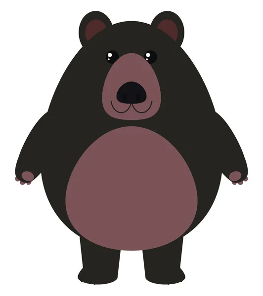 Dark bear, illustration, vector on white background. — Stock Vector