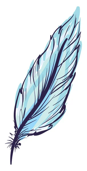 Pluma azul, ilustración, vector sobre fondo blanco. — Vector de stock