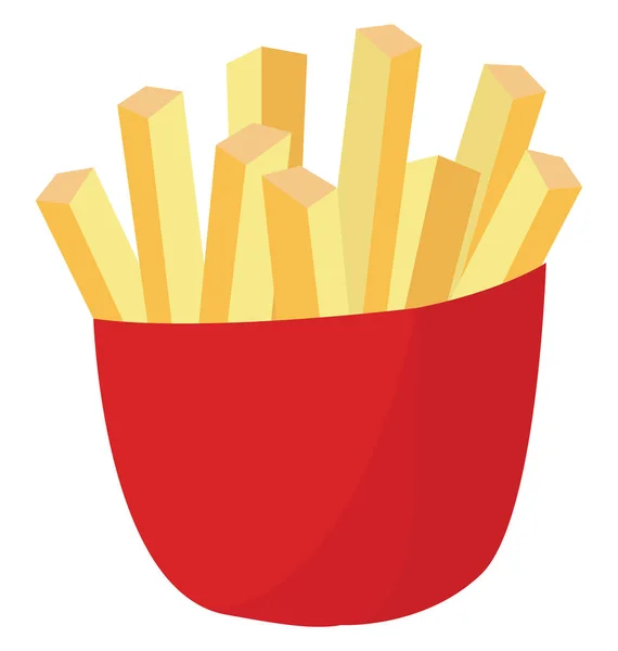 Papas fritas, ilustración, vector sobre fondo blanco. — Archivo Imágenes Vectoriales