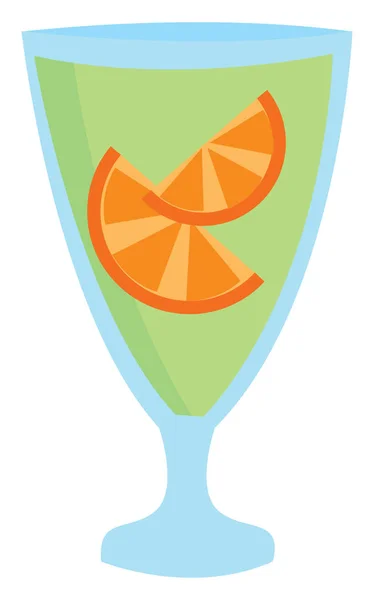 Oranje in glas, illustratie, vector op witte achtergrond. — Stockvector