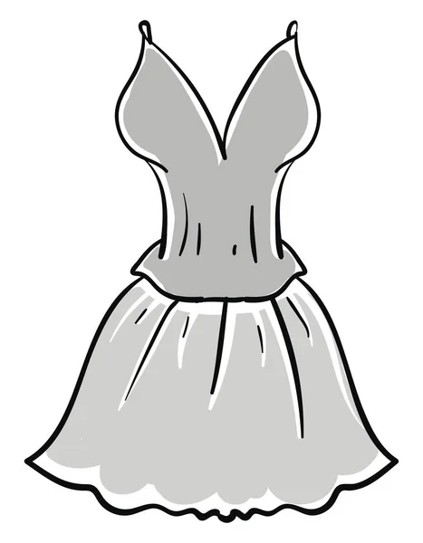 Szara sukienka, ilustracja, wektor na białym tle. — Wektor stockowy