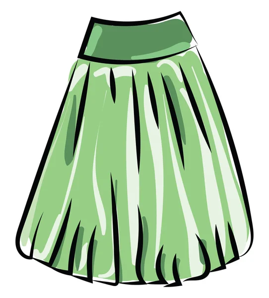 Green dress, illustration, vector on white background. — Stock Vector