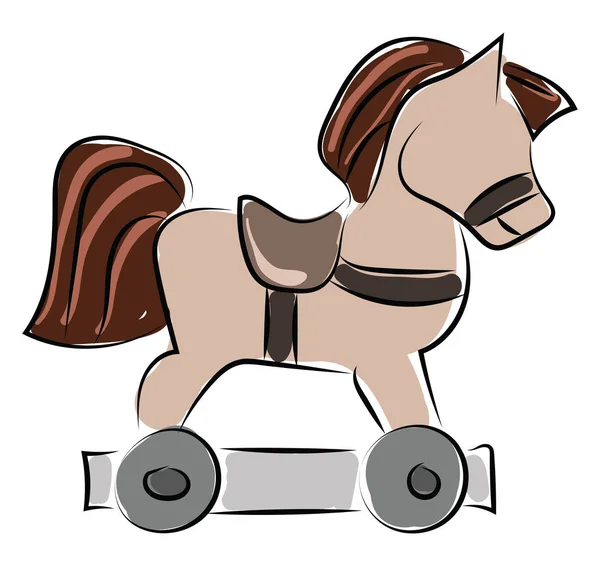 Jouet cheval, illustration, vecteur sur fond blanc. — Image vectorielle