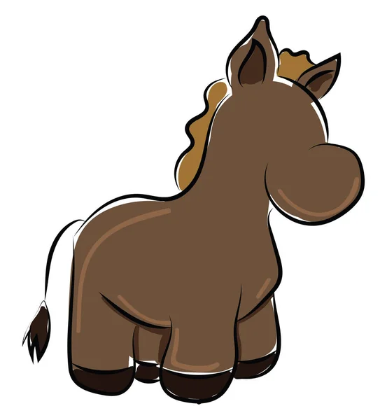 Small horse, illustration, vector on white background. — Stock Vector