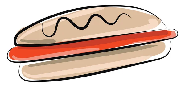 Hotdog, Illustration, Vektor auf weißem Hintergrund. — Stockvektor