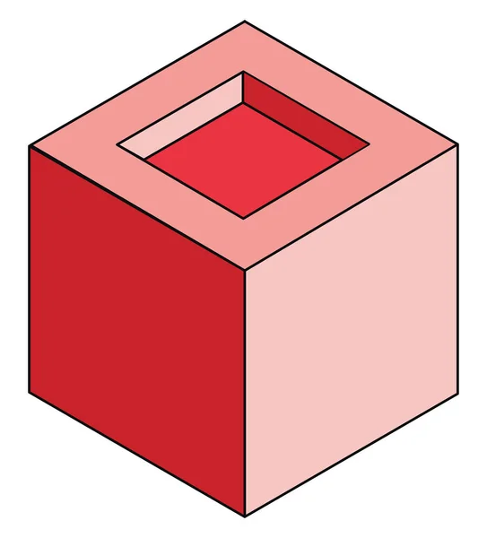 Caja roja, ilustración, vector sobre fondo blanco . — Vector de stock