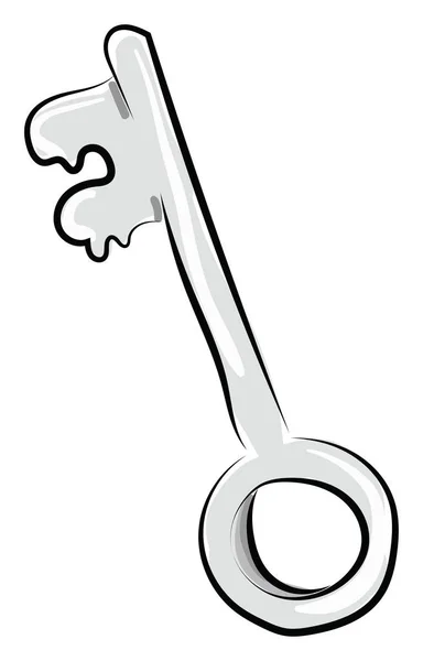 Silver nyckel, illustration, vektor på vit bakgrund. — Stock vektor