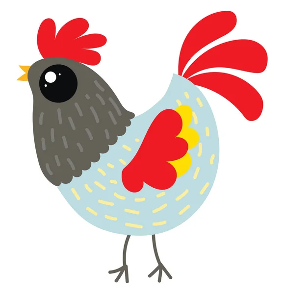 Rooster, illustration, vector on white background. — Stock Vector