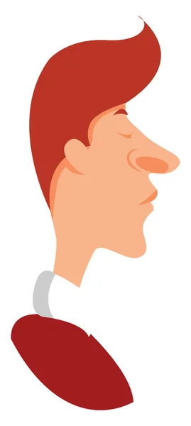 Mann mit großer Nase, Illustration, Vektor auf weißem Hintergrund. — Stockvektor