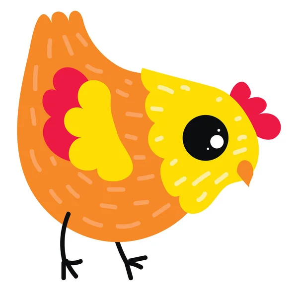 Orange chick, illustration, vektor på vit bakgrund. — Stock vektor